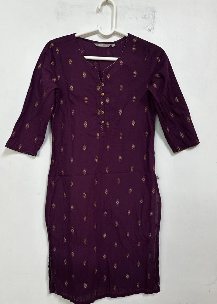 Elegant Purple Printed Kurti