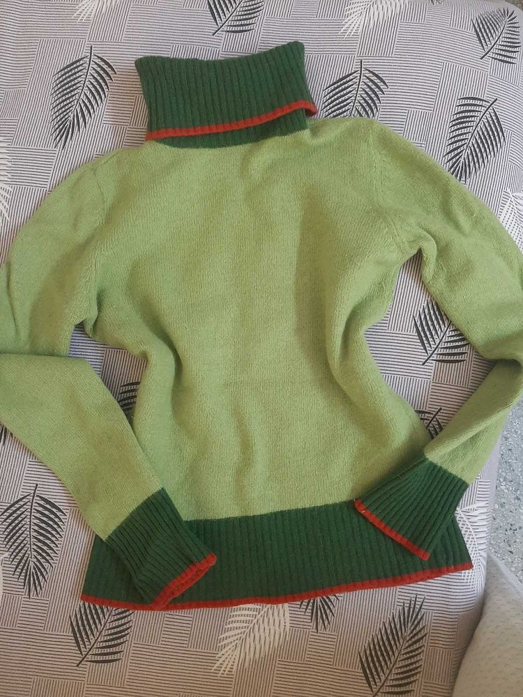Green Turtleneck Sweater