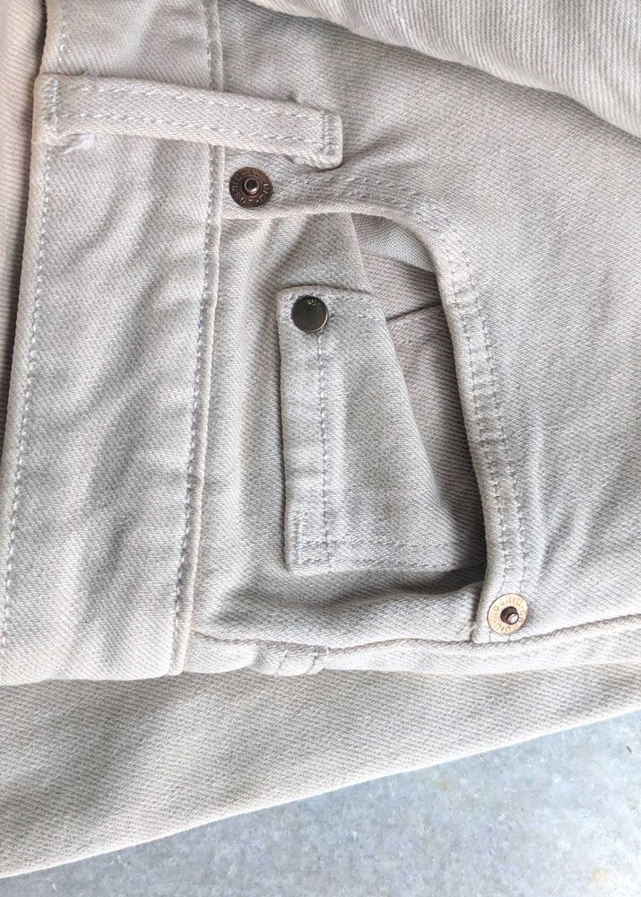 Beige Denim Jeans