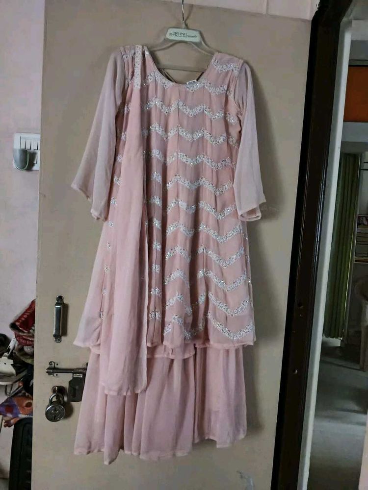 Pink Embroidered Kurta Set