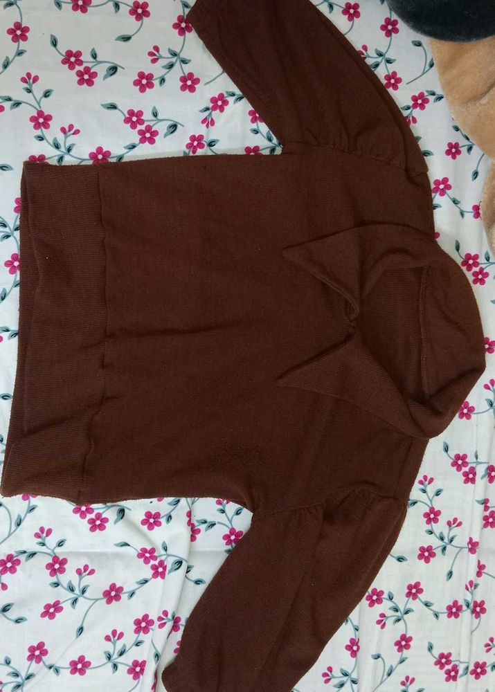 Brown Long Sleeve Top