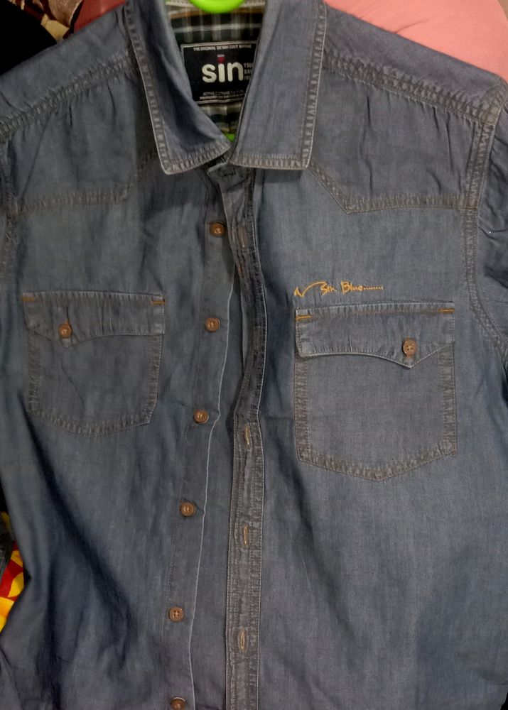 Combo Of Denim Shirt And Jeans Pant