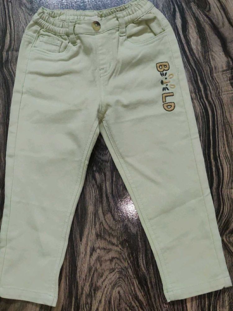 Cute Light Green &#39;BOLD&#39; Jeans Boy