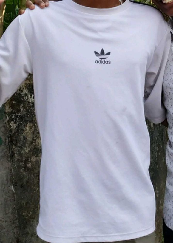 Adidas White Logo Tee