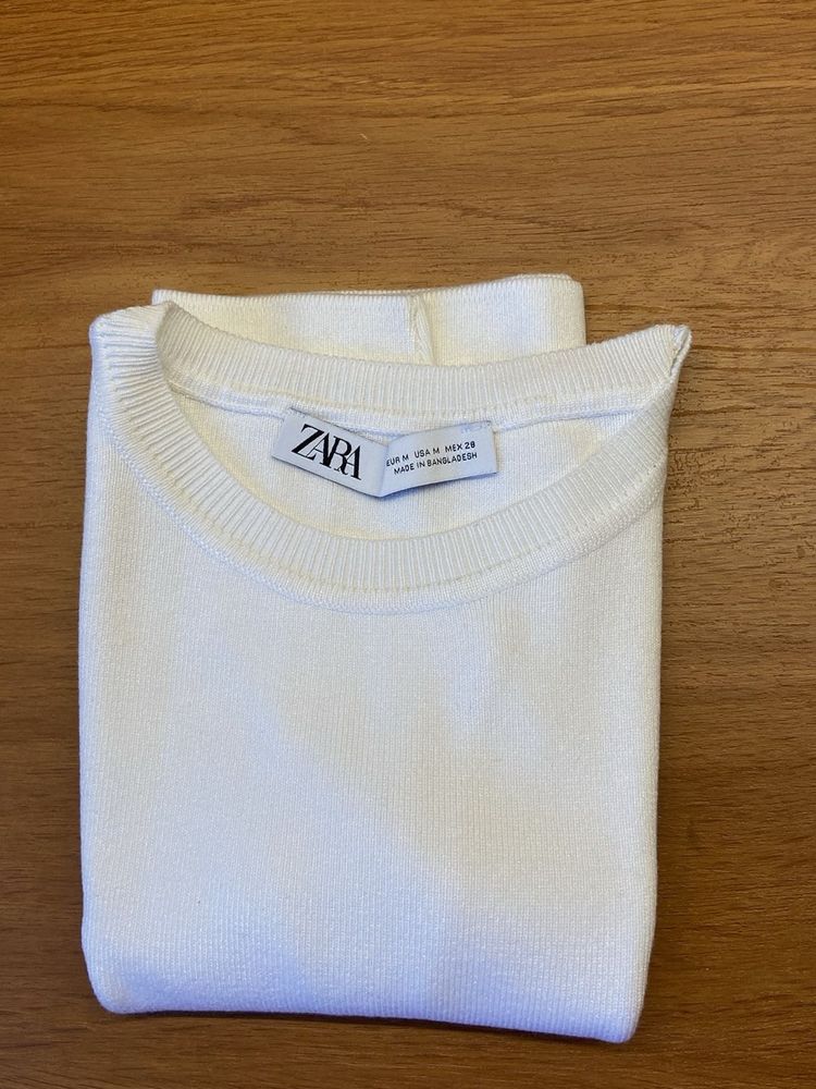 Zara White Knit Top