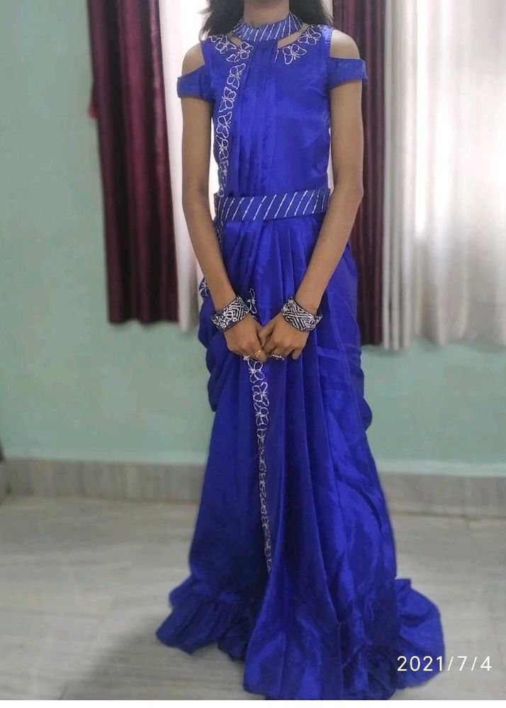 Elegant Blue Ethnic Gown