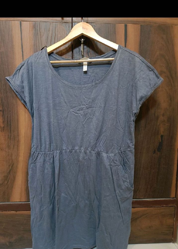 H&amp;M Zara Casual Grey T-Shirt Dress