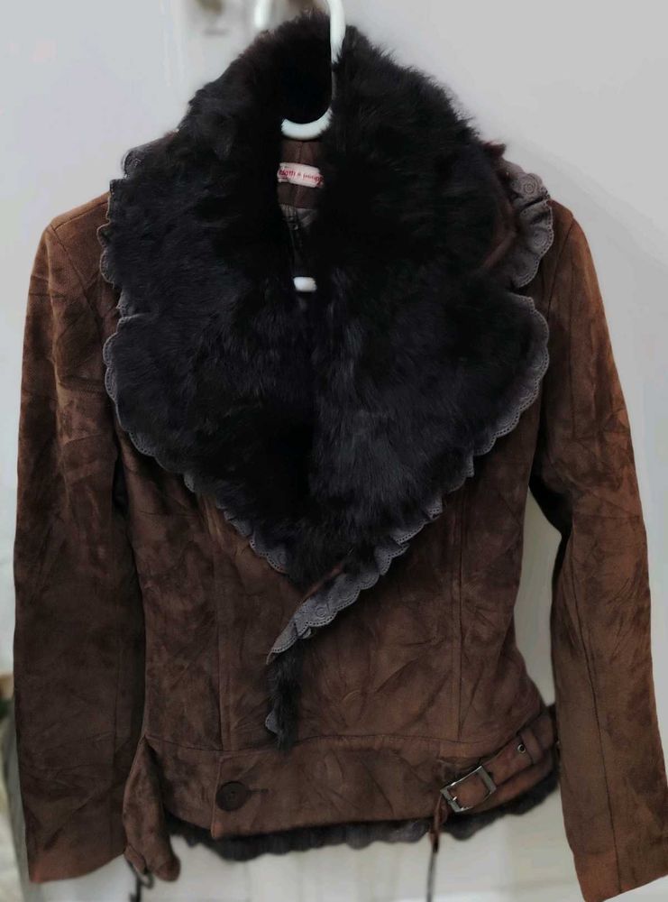Brown Fur Collar Jacket
