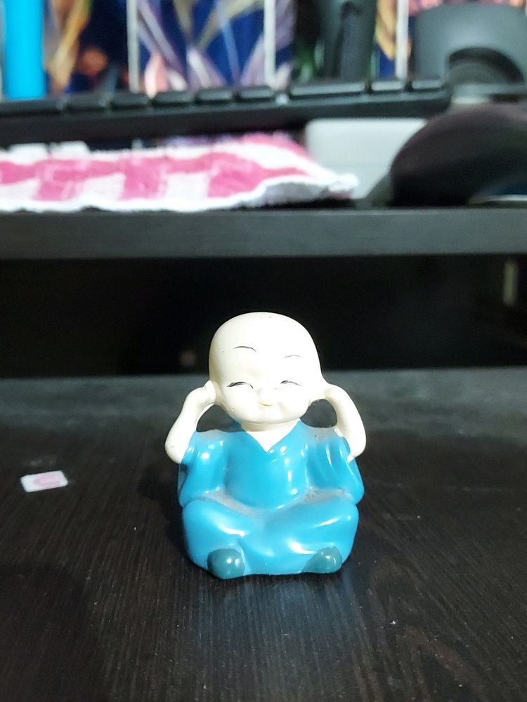 Laughing Buddha Statue | Handcrafted Marble Baby Laughing Buddha Statue Home Decor Showpiece | Multicolour, Set of 3 (Laughing Buddha)