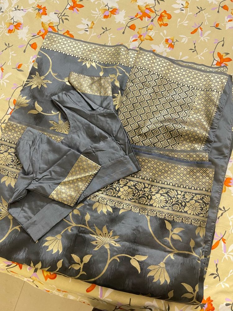 Combo Party wear Sari With Stitched Blouse