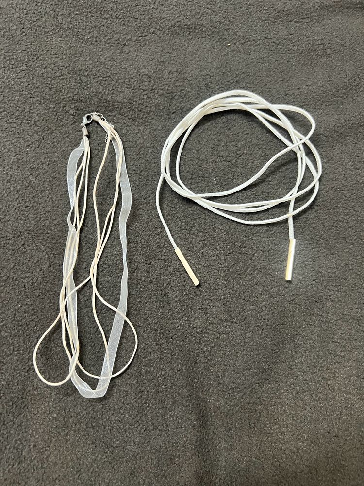 White double thread necklace and String Choker.