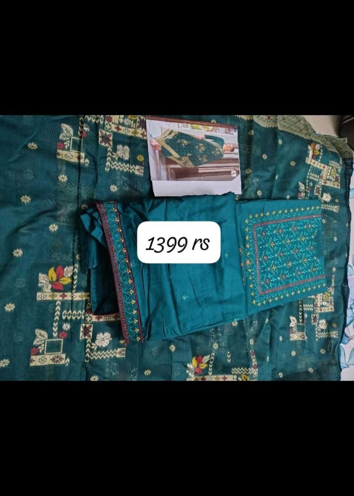 Elegant cotton blend suit with banarasi duptta