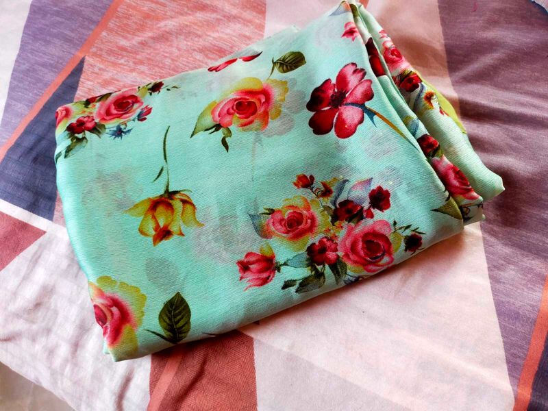 Floral Print Fabric Saree