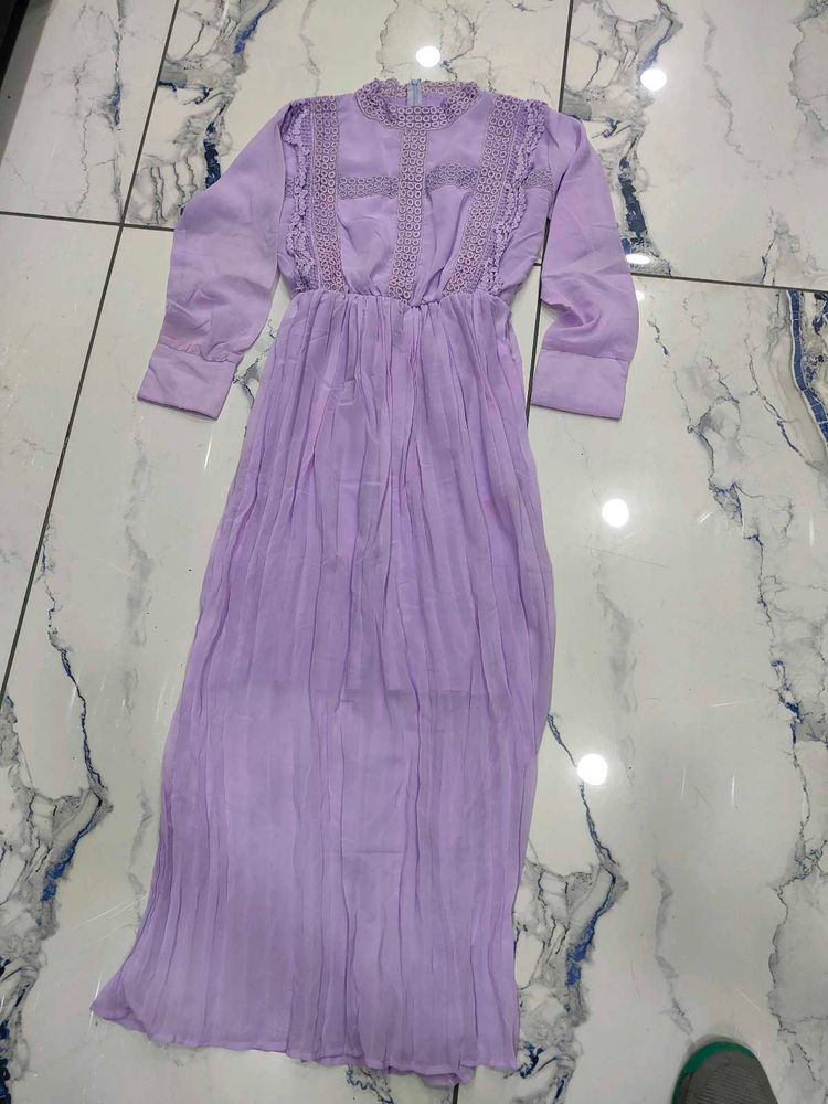 Lavender Pleated Dress