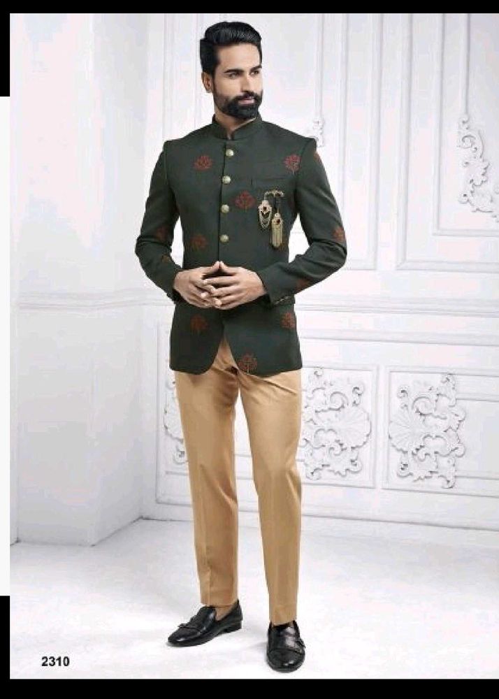 Stylish Green Nehru Suit