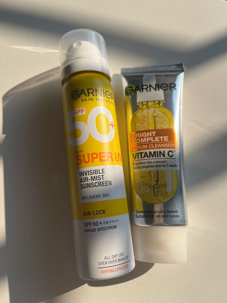 Garnier Vitamin C Cleanser + SPF50 Sunscreen Combo