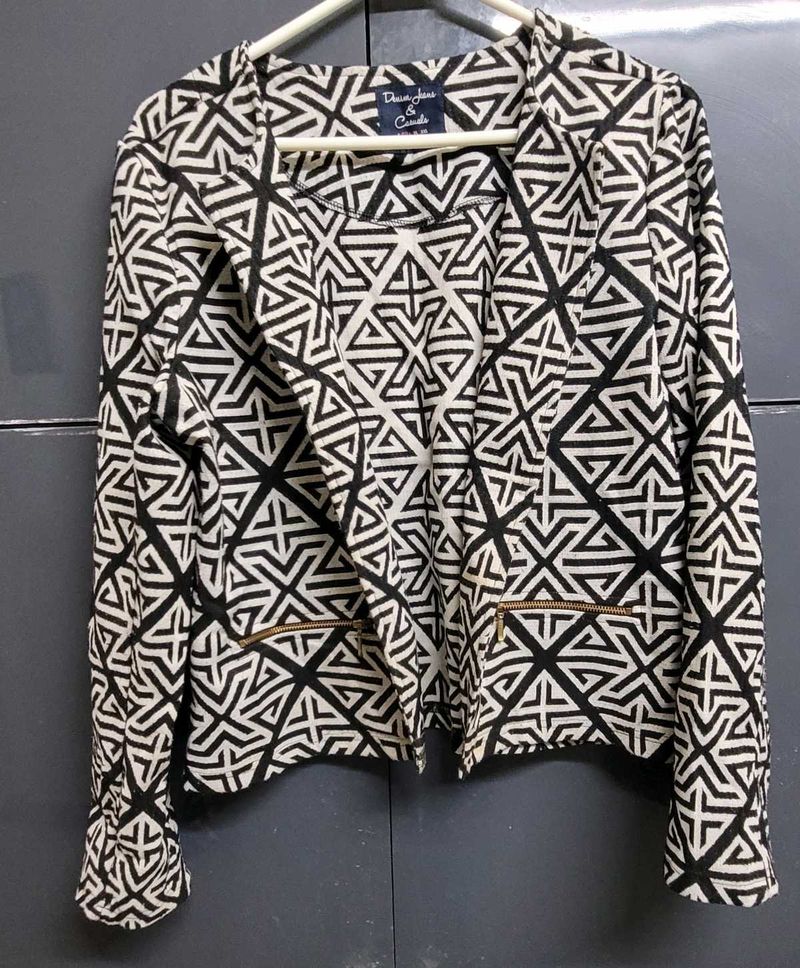 Front open Patterned Blazer Jacket