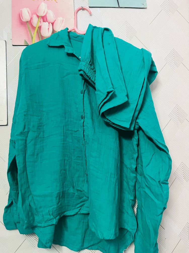Green Pure Cotton Co_ord Set