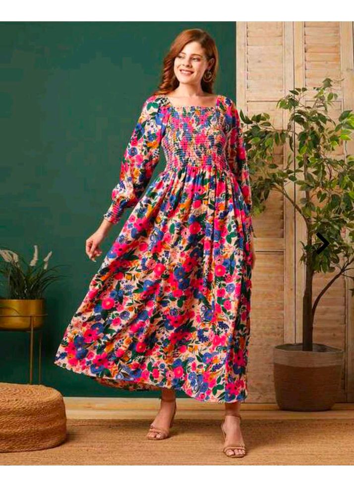 Floral Print Long Sleeve Dress