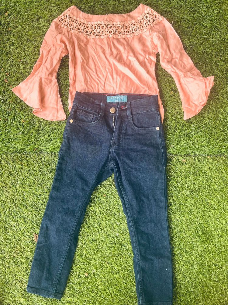 Unused Kids Jeans Top Set-Reliance