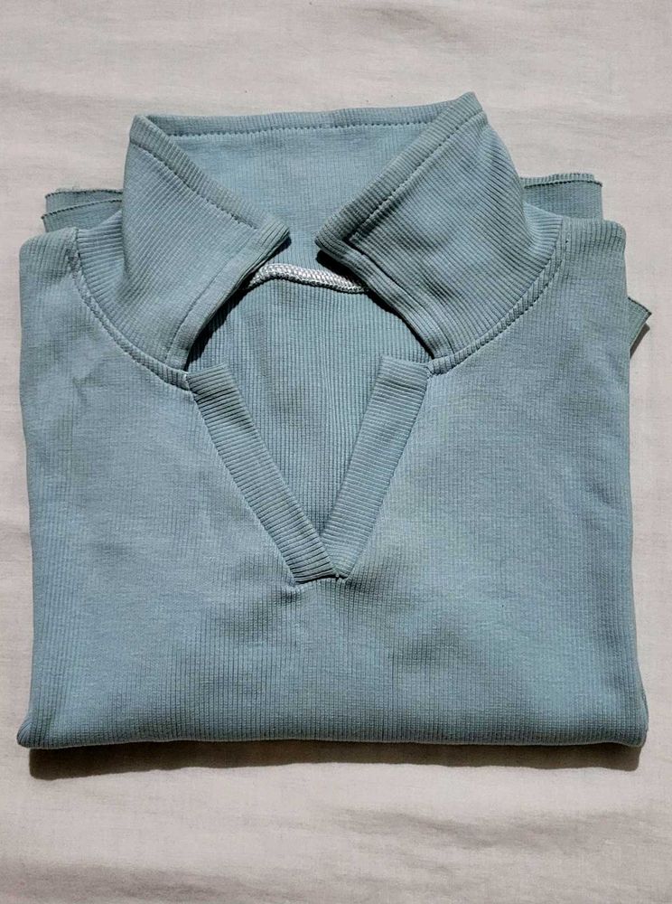 Women crop collar tshirt top (women)