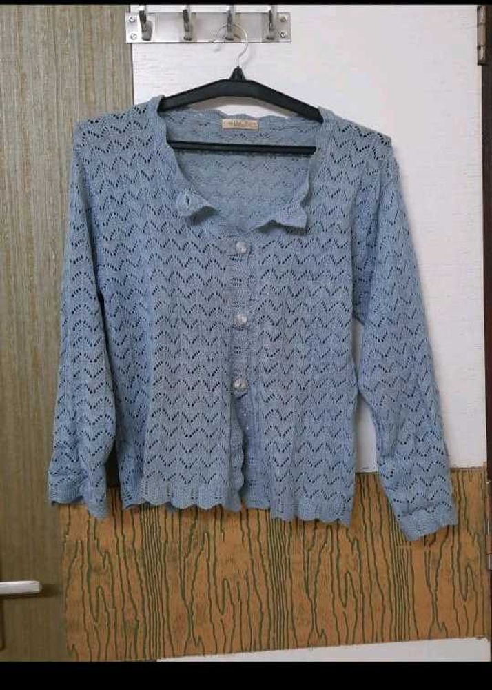 Blue Knit Cardigan