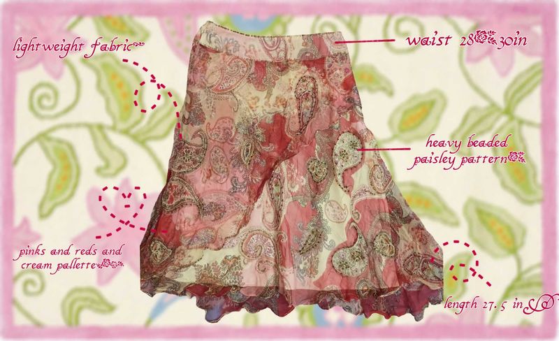 Paisley Print Vintage Fairy Skirt