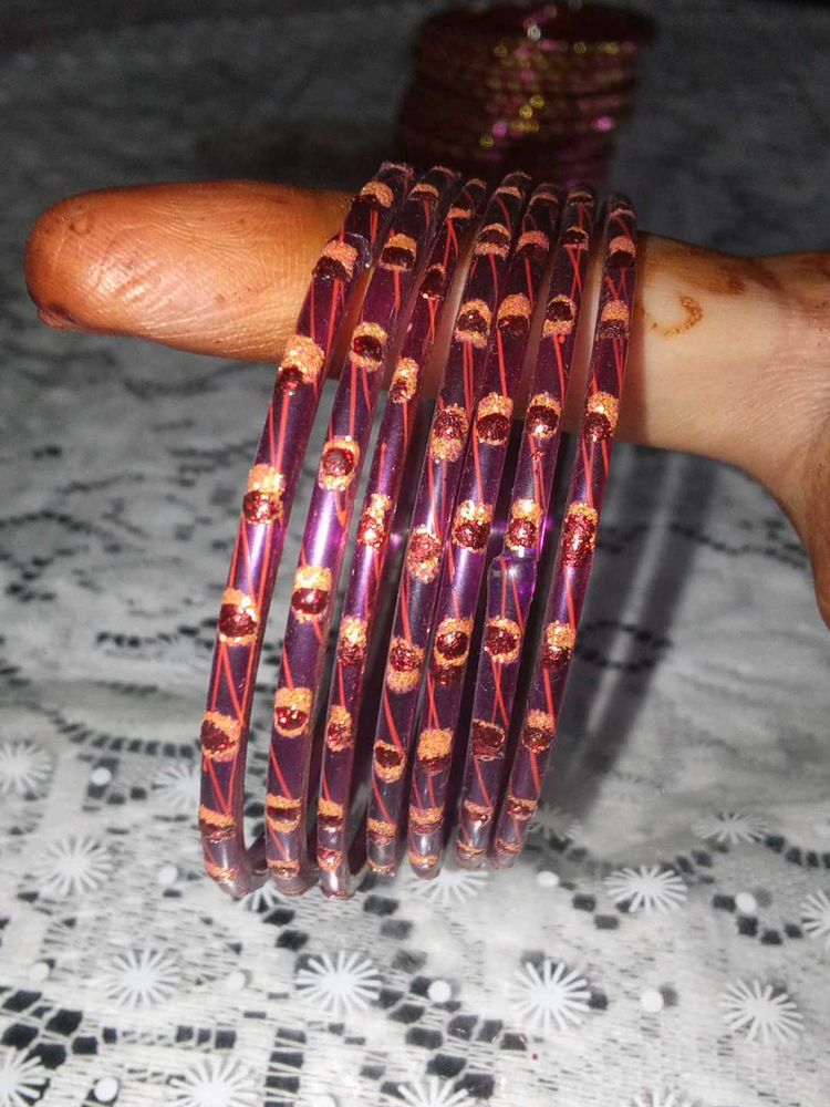 Purple &amp; Gold Bangle Set