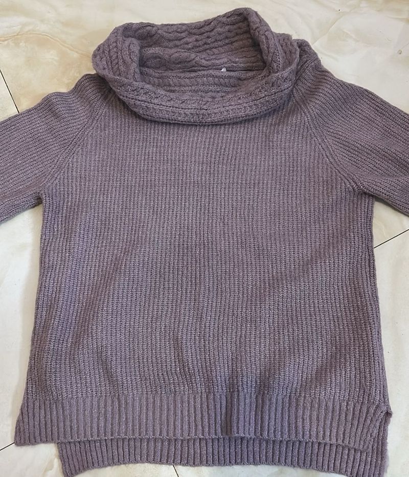 Lavender Cowl Neck Sweater