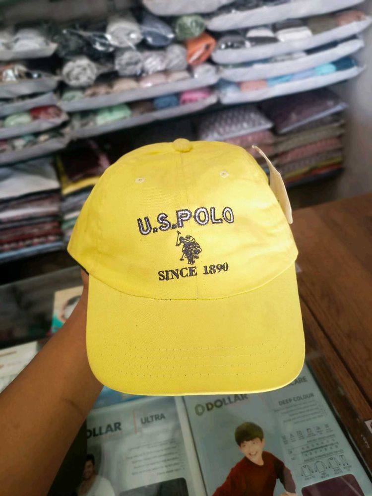 US Polo Buckle Strap, Yellow Cap (Adjustable)