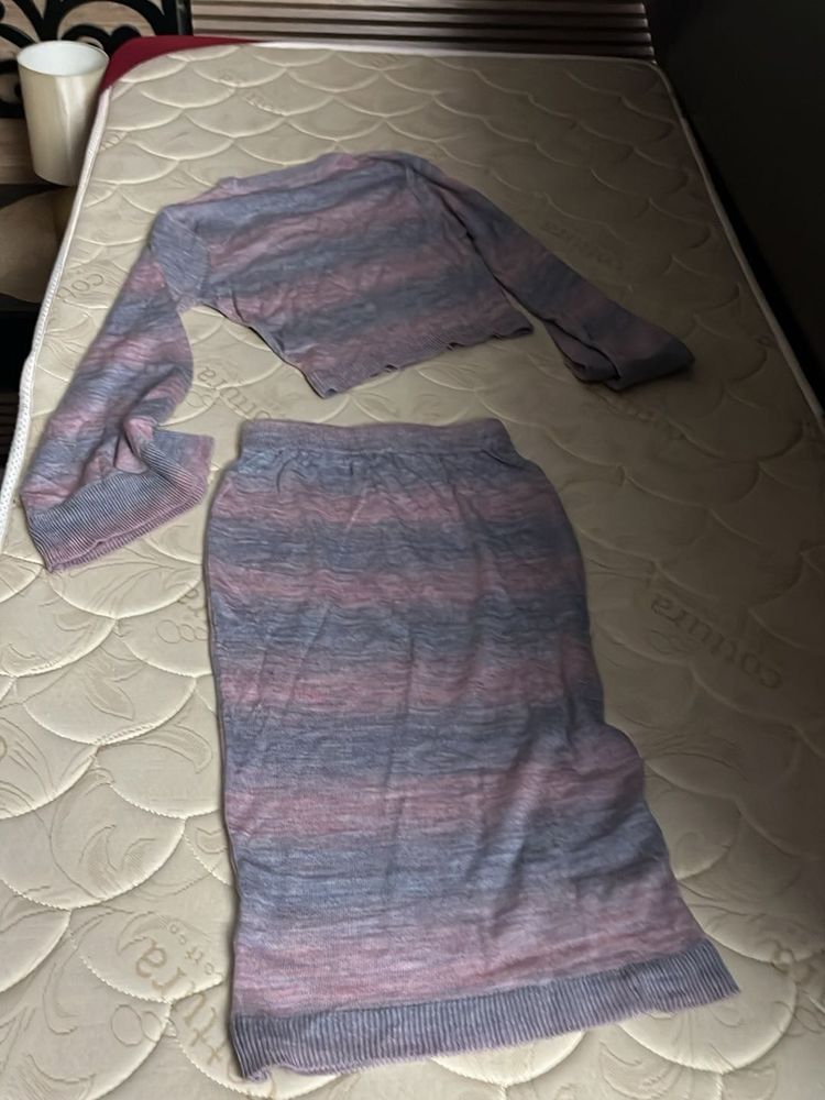 Striped woolen co ord set