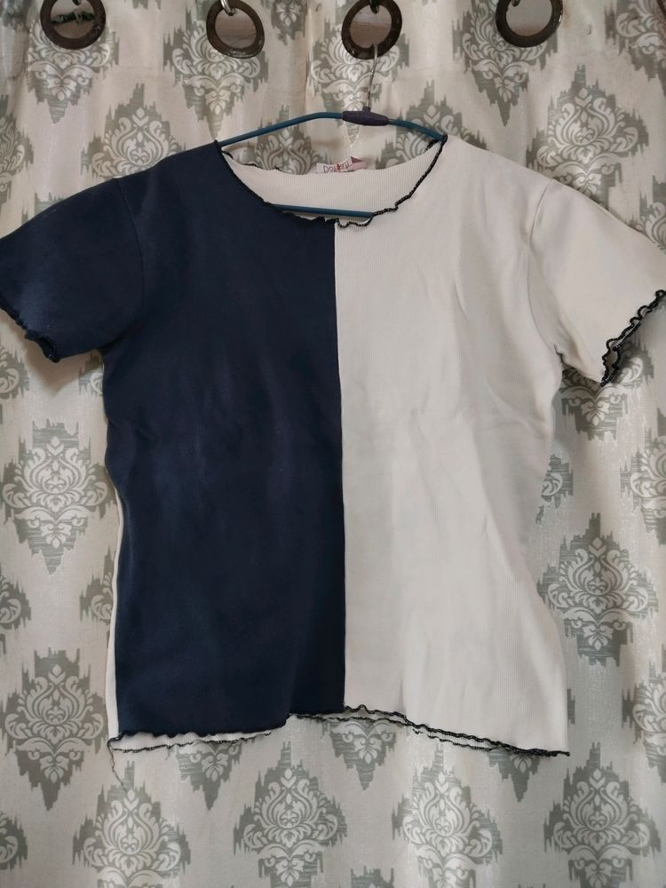 Navy White Top