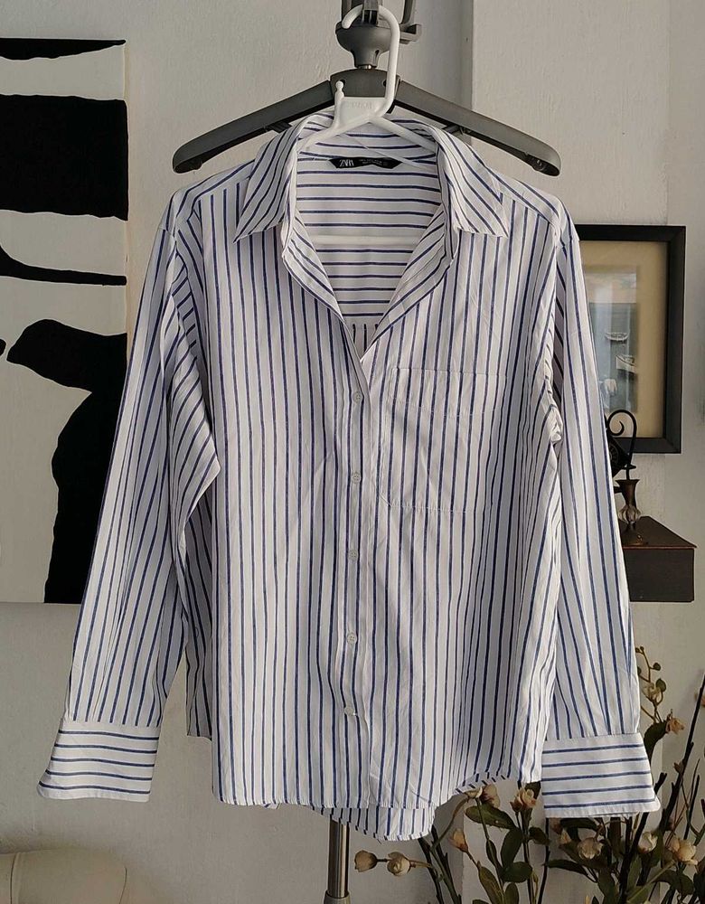 Zara Blue Striped Shirt
