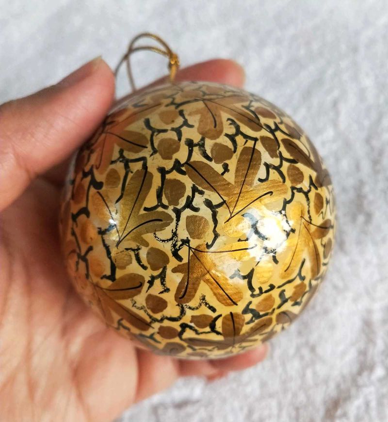 Handpainted Christmas Tree Ornament, Paper Machie