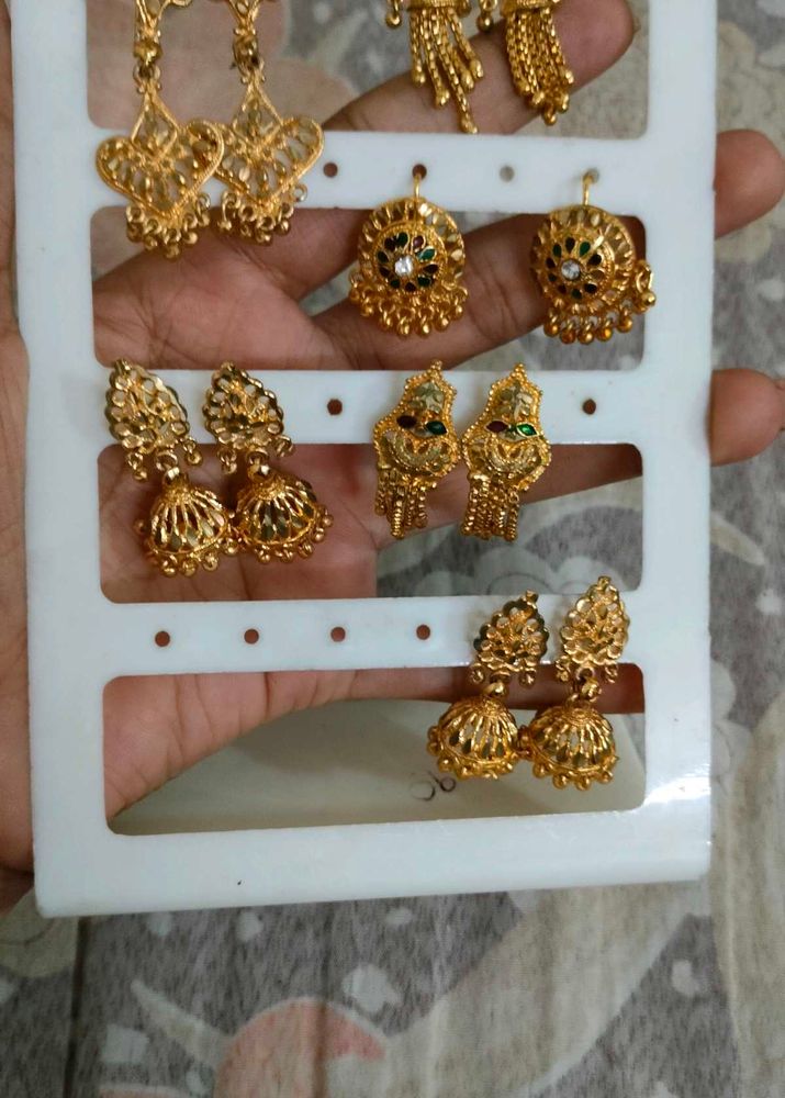 Gold-Plated Earrings Set