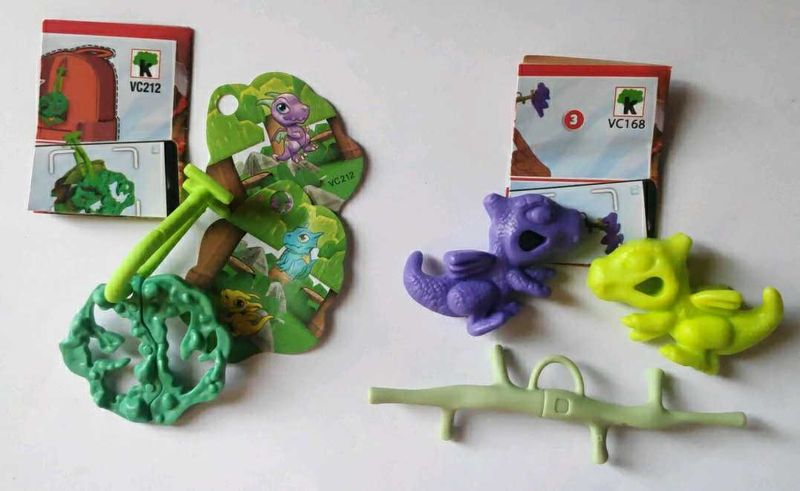 Set of 2 Kinder Joy Dragon Toys