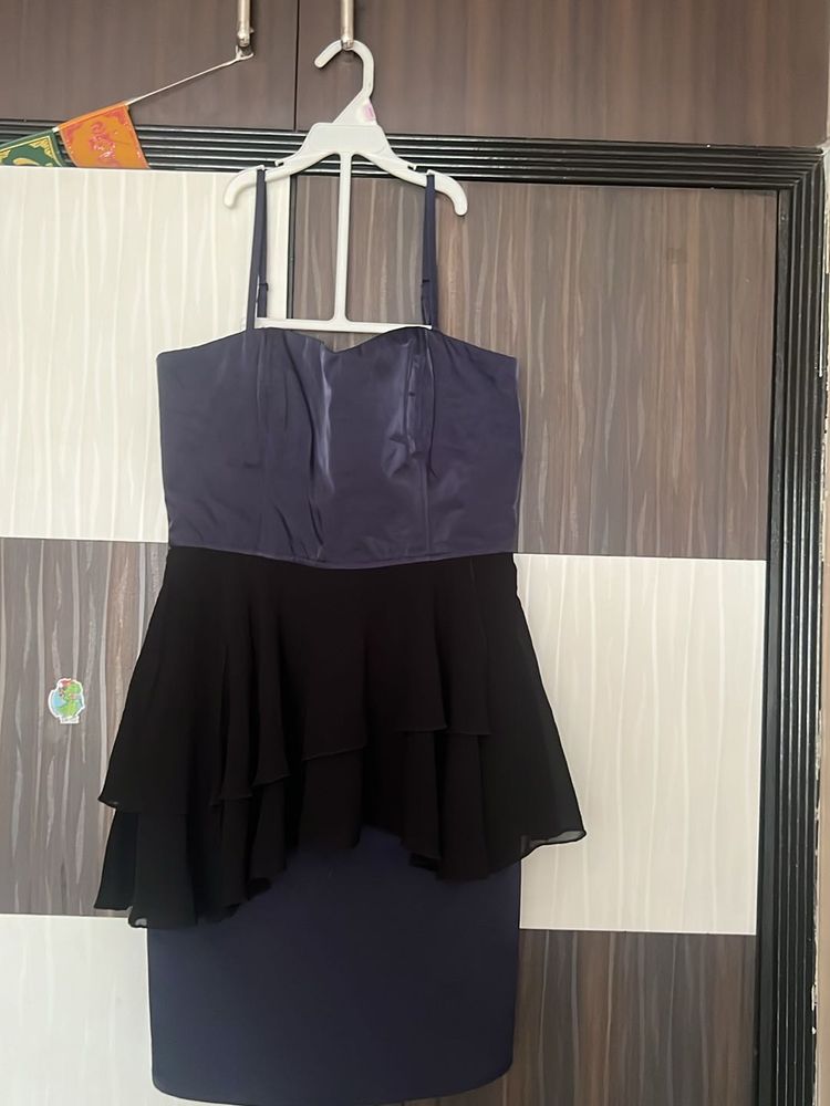 Blue Bustier Layered Dress
