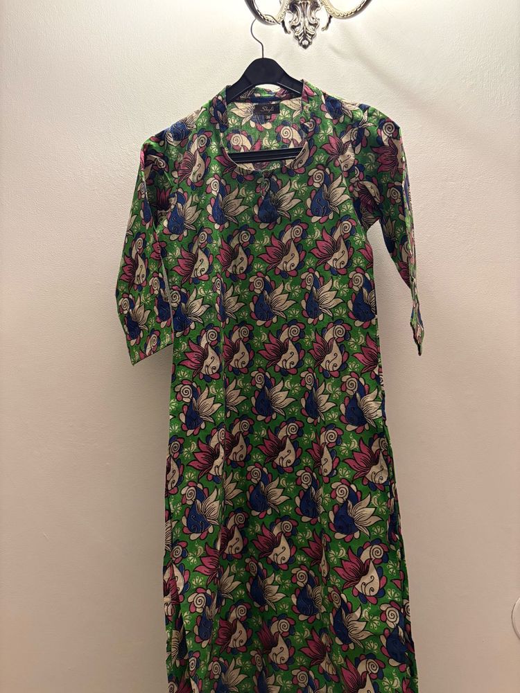 Green Kalamkari Kurta