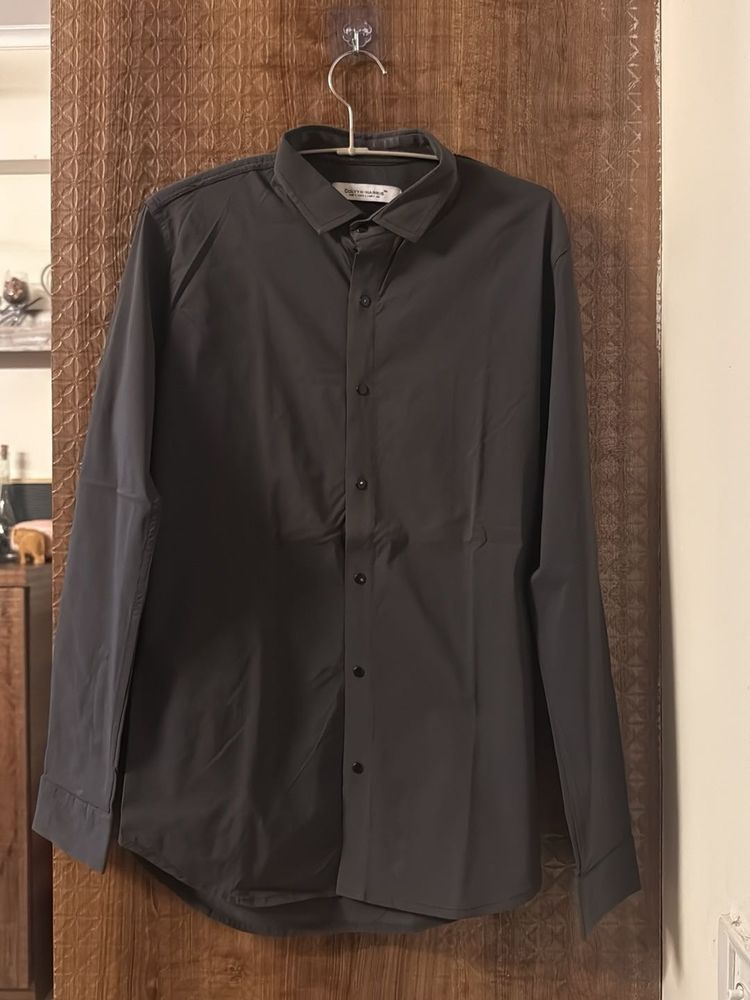 Grey Shirt  Long Sleeve Button-Down