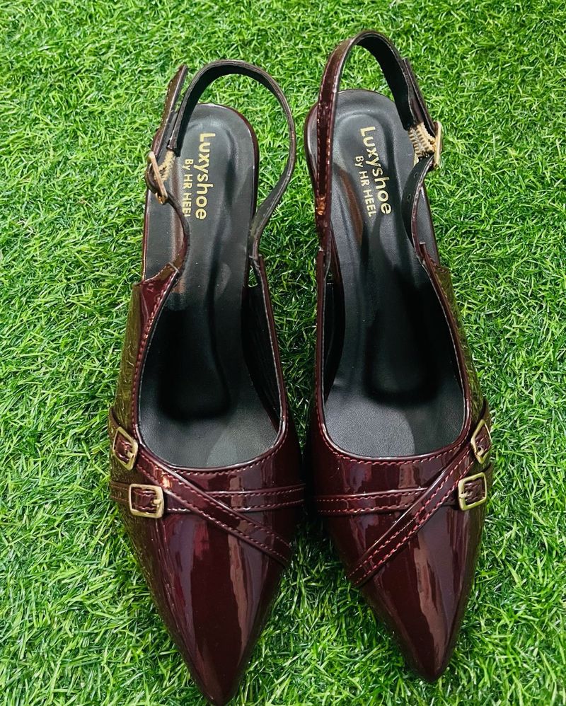 Chic Burgundy Slingback Heels