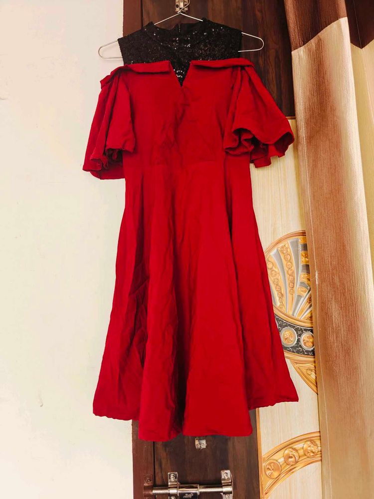 Ruffle Sleeves Party Wear Dress