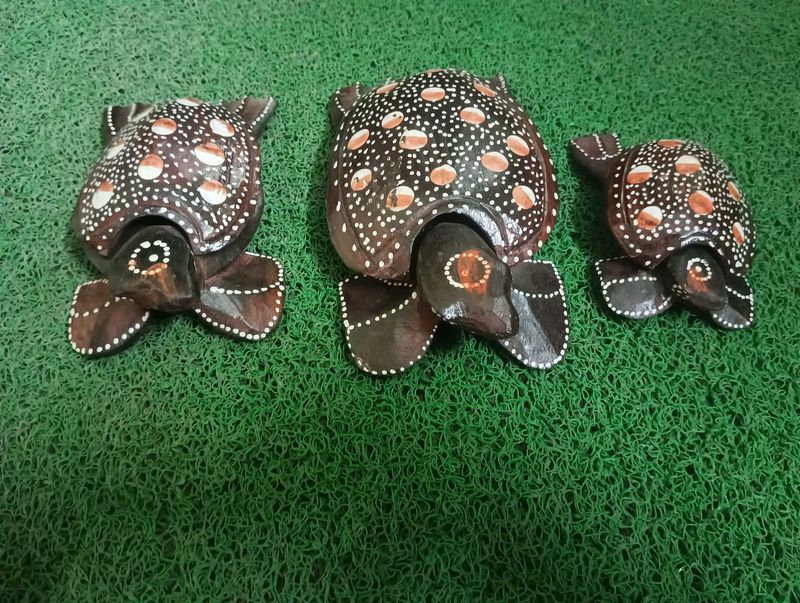 Pure Wooden Home Decor Turtle