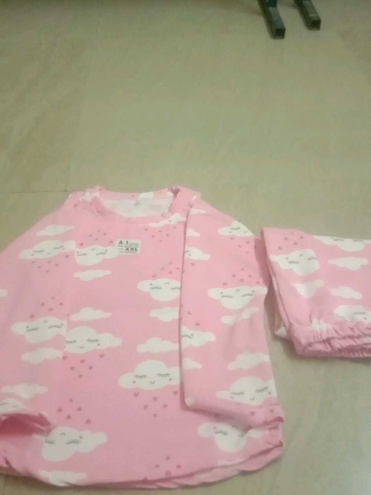 Pink Cloud Pajama Set