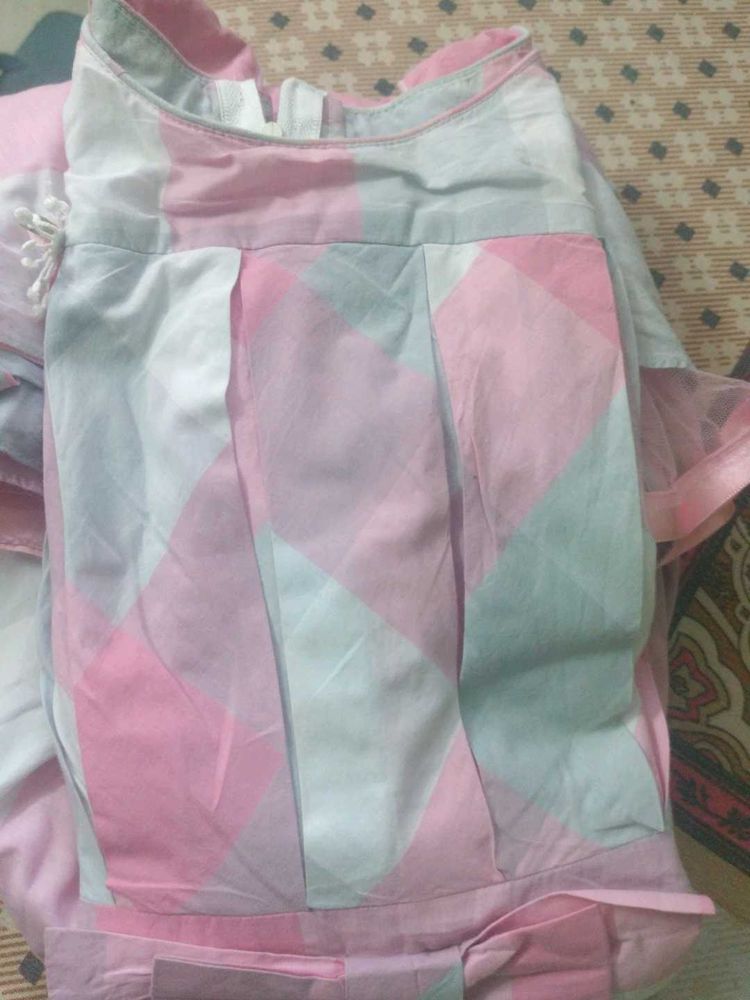 Pink &amp; White Checkered Dress