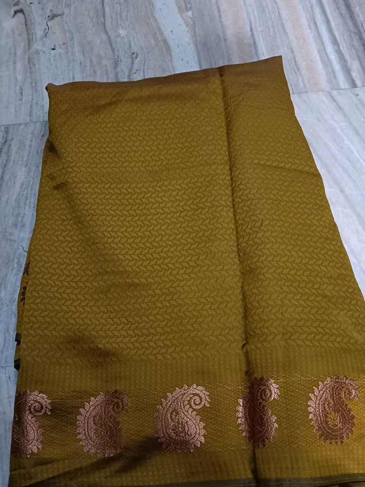Elegant Mustard Brown Saree