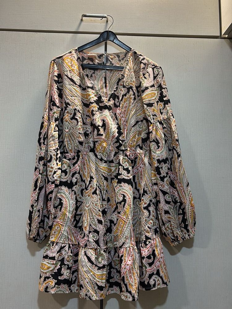Paisley Print Mini Dress
