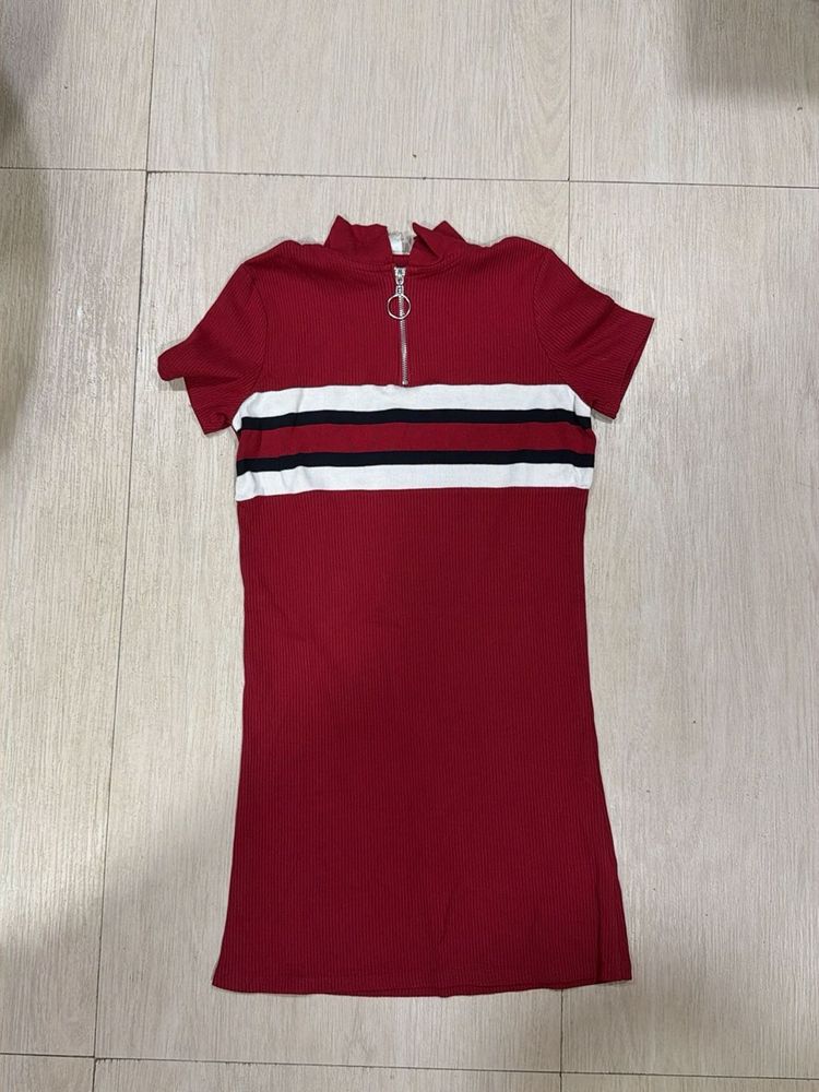 Striped Detail Mini Dress