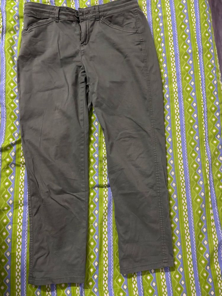 Olive Green Casual Pants