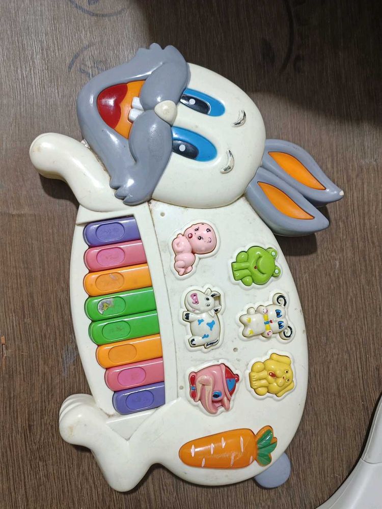Vintage Bunny Piano Toy