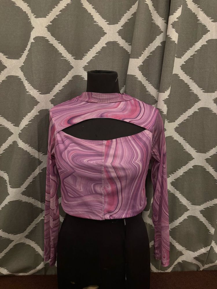 Purple Swirl Crop Top